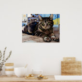 Vincent Cat Gogh Poster (Keuken)