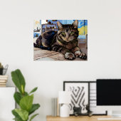 Vincent Cat Gogh Poster (Thuiskantoor)