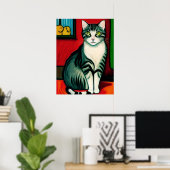 Vincent Cat Gogh Poster (Thuiskantoor)