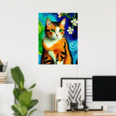 Vincent Cat Gogh Poster (Thuiskantoor)
