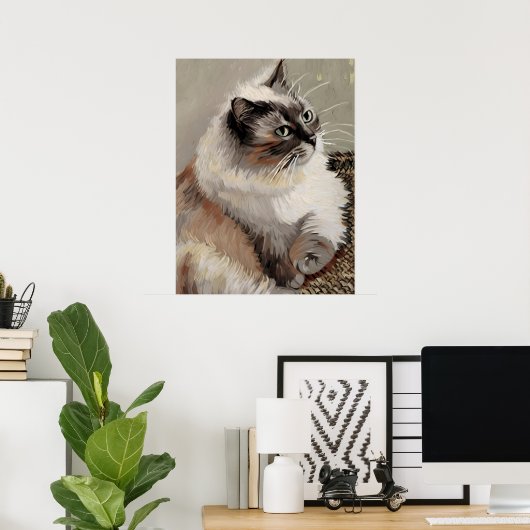 Vincent Cat Gogh Poster (Thuiskantoor)