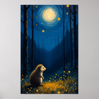 Vincent der Igel im Wald Poster