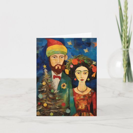 Vincent en Frida Kerstwenskaart Feestdagen Kaart (Voorkant)