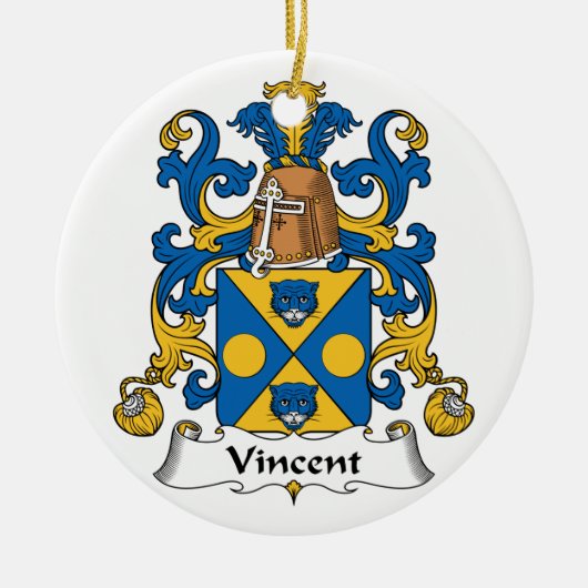 Vincent Family Crest Keramisch Ornament (Voorkant)