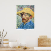 Vincent met pet en blauw shirt van Gogh Poster (Keuken)