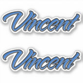 Vincent Name blue Aufkleber Sticker Stickerset (Voorkant)