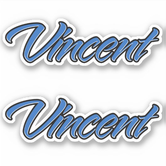 Vincent Name blue Aufkleber Sticker Stickerset (Voorkant)