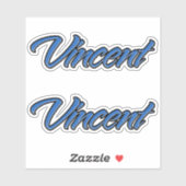 Vincent Name blue Aufkleber Sticker Stickerset (Vel)