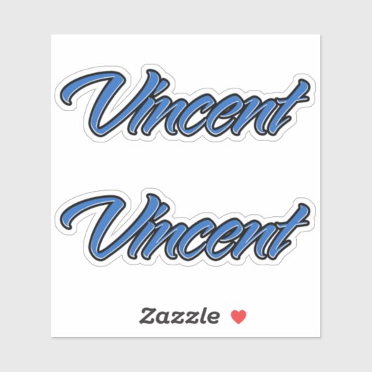 Vincent Name blue Aufkleber Sticker Stickerset (Vel)
