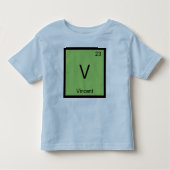 Vincent Name Chemistry Element Periodic Table Kinder Shirts (Voorkant)