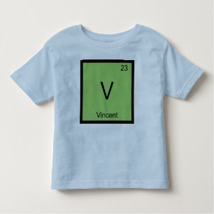 Vincent Name Chemistry Element Periodic Table Kinder Shirts