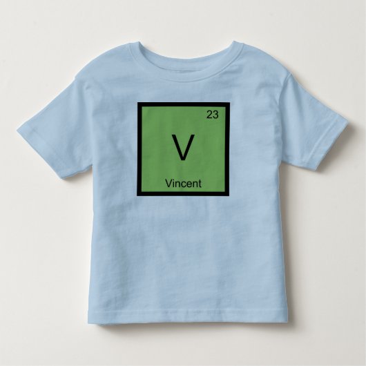 Vincent Name Chemistry Element Periodic Table Kinder Shirts (Voorkant)