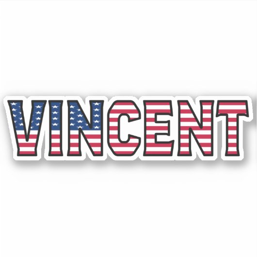 Vincent Name Vorname USA Sticker Stickerset (Voorkant)