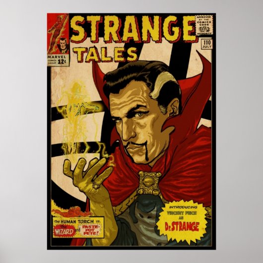 VINCENT PRIJS ALS DR. STRANGE RETRO COMIC HOESJE POSTER (Voorkant)