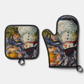 Vincent Snowman Pot Holder & Mitt set (Voorkant)