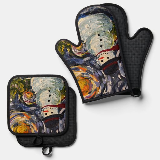 Vincent Snowman Pot Holder & Mitt set (Voorkant / Achterkant)