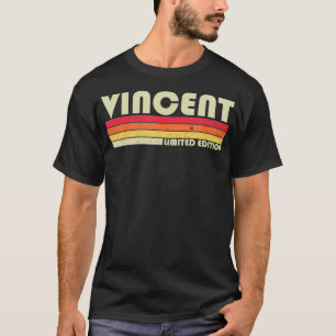 VINCENT Surname Funny Retro 80-90 jaar geboren T-shirt