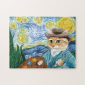 Vincent the Cat, Sterrennacht spoof jigzaag puzzel Legpuzzel (Horizontaal)