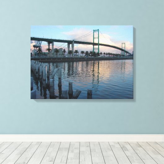 Vincent Thomas Bridge San Pedro Canvas Afdruk (Insitu (Houten vloer))