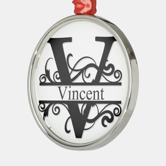 Vincent V Monogram Metalen Ornament (Links)