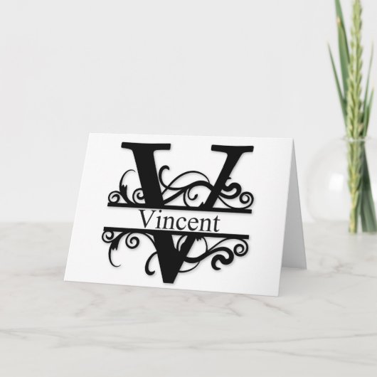 Vincent V Monogram Notitiekaartje (Voorkant)