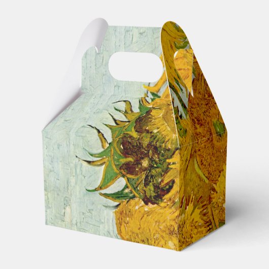 Vincent van Gogh 12 Zonnebloemen impressionist Bedankdoosjes (Achterkant)