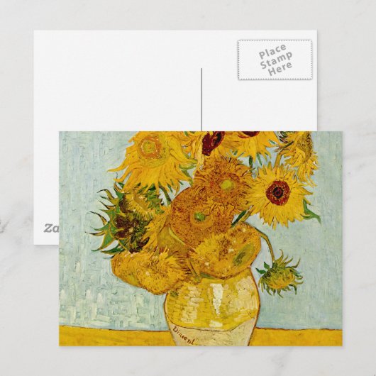Vincent van Gogh 12 Zonnebloemen impressionist Briefkaart (Voorkant / Achterkant)