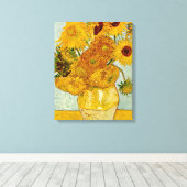 Vincent van Gogh 12 Zonnebloemen impressionist Canvas Afdruk (Insitu (Houten vloer))