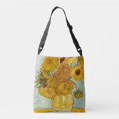 Vincent van Gogh 12 Zonnebloemen impressionist Crossbody Tas (Achterkant)