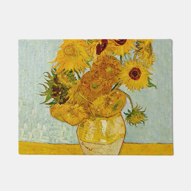 Vincent van Gogh 12 Zonnebloemen impressionist Deurmat (Voorkant)