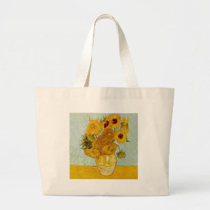 Vincent Van Gogh 12 Zonnebloemen Impressionist Grote Tote Bag
