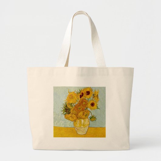 Vincent van Gogh 12 Zonnebloemen impressionist Grote Tote Bag (Voorkant)
