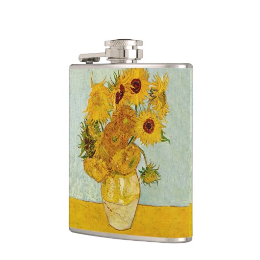 Vincent van Gogh 12 Zonnebloemen impressionist Heupfles (Links)