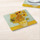 Vincent van Gogh 12 Zonnebloemen impressionist Kartonnen Onderzetters (Schuin)