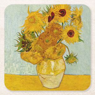 Vincent van Gogh 12 Zonnebloemen impressionist Kartonnen Onderzetters