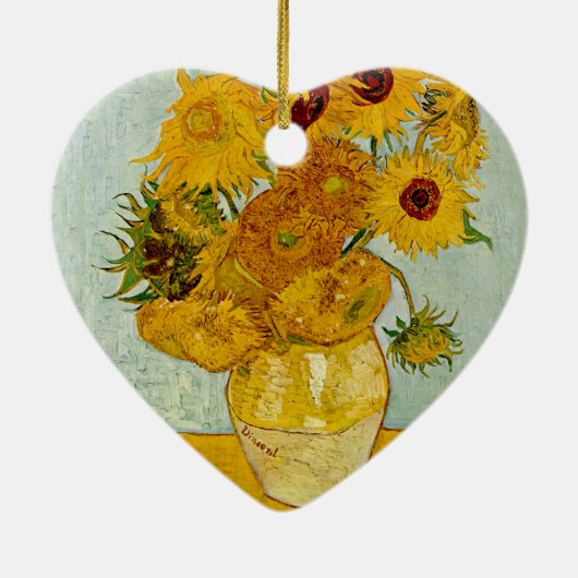 Vincent van Gogh 12 Zonnebloemen impressionist Keramisch Ornament (Achterkant)