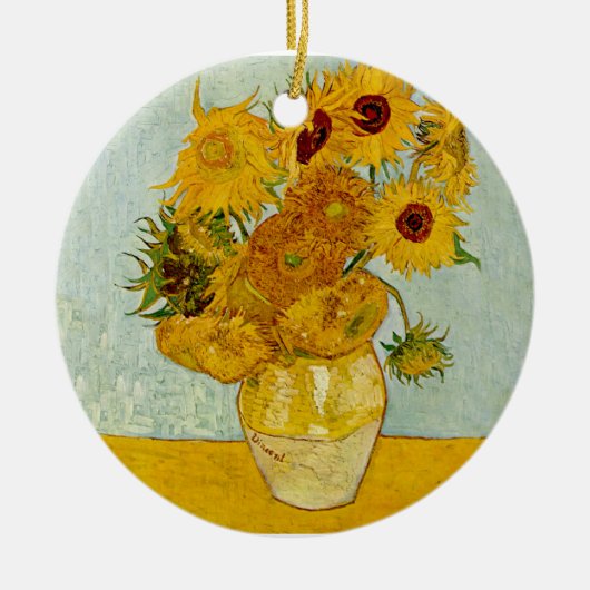 Vincent van Gogh 12 Zonnebloemen impressionist Keramisch Ornament (Voorkant)