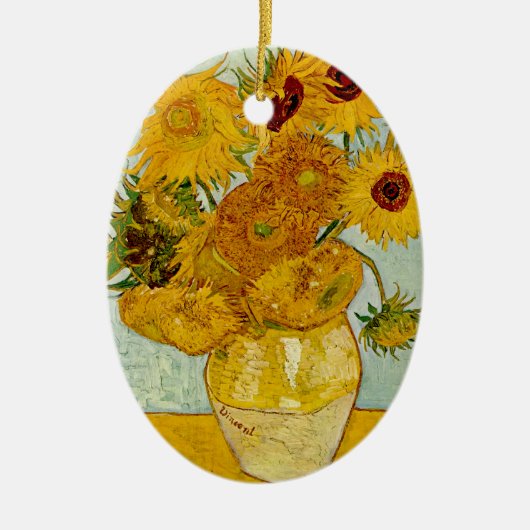 Vincent van Gogh 12 Zonnebloemen impressionist Keramisch Ornament (Voorkant)