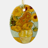 Vincent van Gogh 12 Zonnebloemen impressionist Keramisch Ornament (Achterkant)