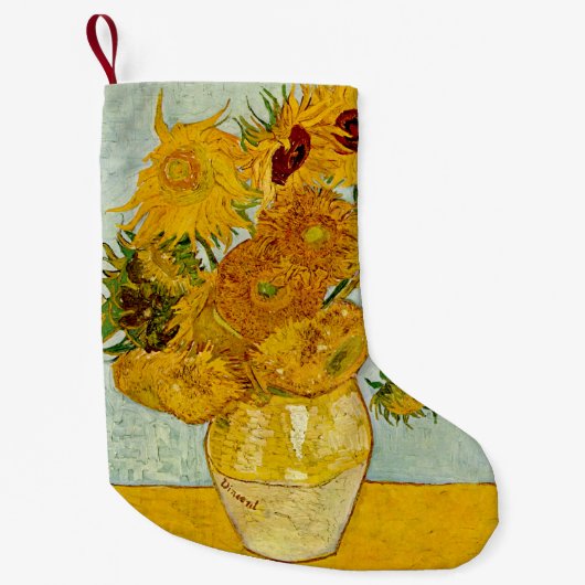Vincent van Gogh 12 Zonnebloemen impressionist Kleine Kerstsok (Voorkant)
