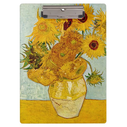 Vincent van Gogh 12 Zonnebloemen impressionist Klembord (Voorkant)