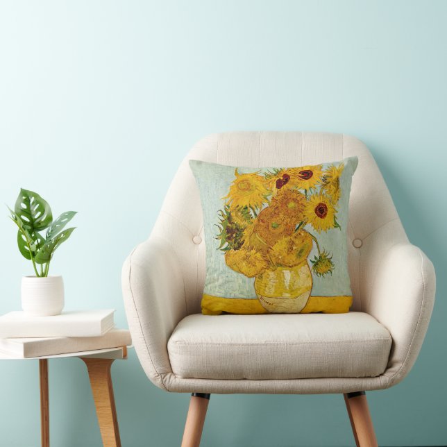 Vincent Van Gogh 12 Zonnebloemen Impressionist Kussen (Stoel)