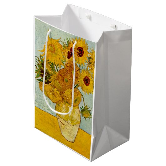 Vincent van Gogh 12 Zonnebloemen impressionist Medium Cadeauzakje (Voorkant Gekanteld)
