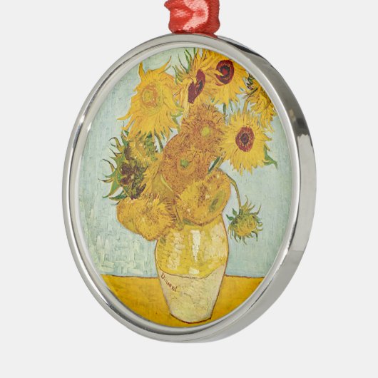 Vincent van Gogh 12 Zonnebloemen impressionist Metalen Ornament (Links)