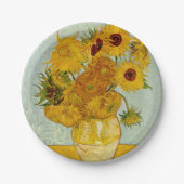 Vincent van Gogh 12 Zonnebloemen impressionist Papieren Bordje (Voorkant)