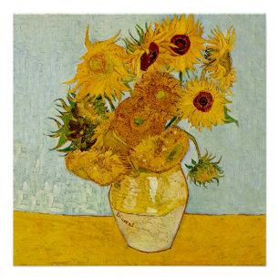 Vincent Van Gogh 12 Zonnebloemen Impressionist Poster
