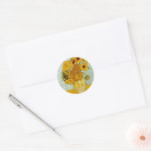 Vincent van Gogh 12 Zonnebloemen impressionist Ronde Sticker (Envelop)