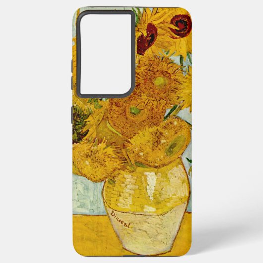 Vincent van Gogh 12 Zonnebloemen impressionist Samsung Galaxy Hoesje (Achterkant)