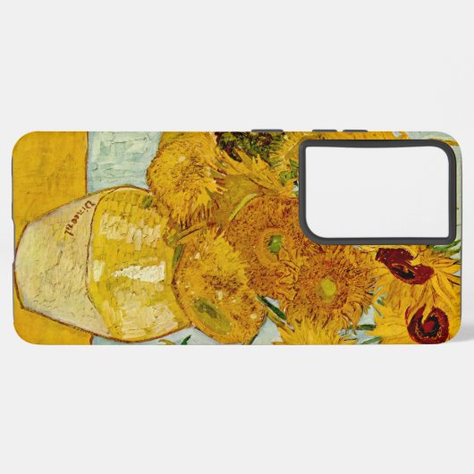 Vincent van Gogh 12 Zonnebloemen impressionist Samsung Galaxy Hoesje (Linkerkant)