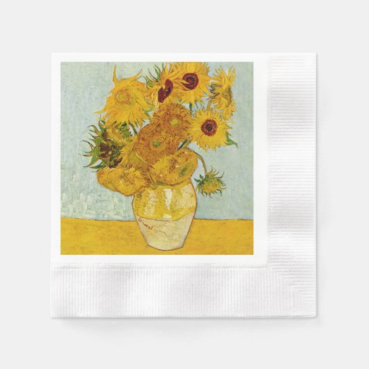 Vincent van Gogh 12 Zonnebloemen impressionist Servet (Voorkant)